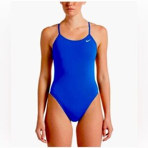 Nike Lace-Up Tie-Back Swimsuit (NWT) Size: 12 Brilliant Blue